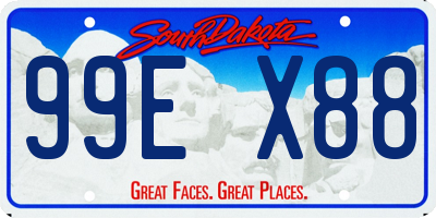 SD license plate 99EX88
