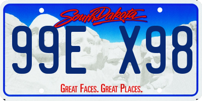 SD license plate 99EX98