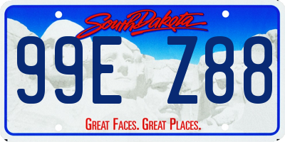 SD license plate 99EZ88
