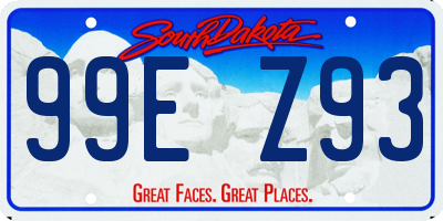 SD license plate 99EZ93