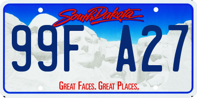 SD license plate 99FA27