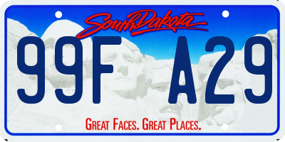 SD license plate 99FA29