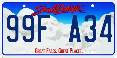 SD license plate 99FA34