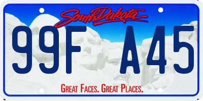 SD license plate 99FA45
