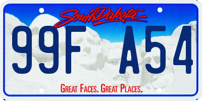 SD license plate 99FA54