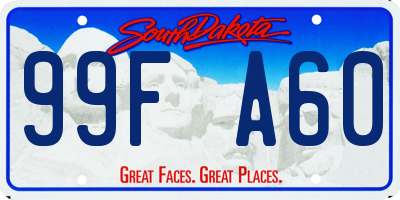 SD license plate 99FA60