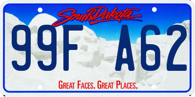 SD license plate 99FA62