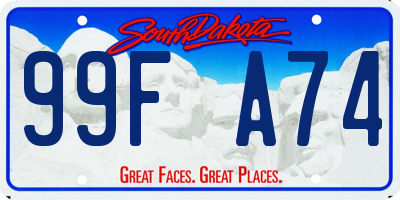 SD license plate 99FA74