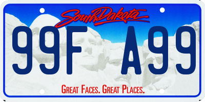 SD license plate 99FA99