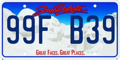 SD license plate 99FB39