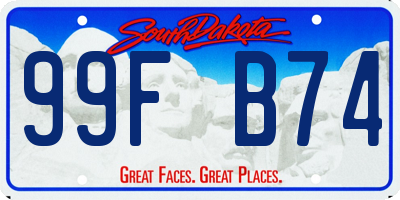 SD license plate 99FB74