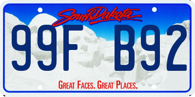 SD license plate 99FB92
