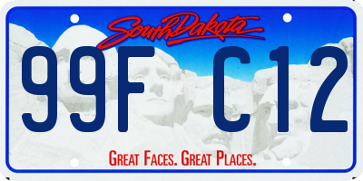 SD license plate 99FC12