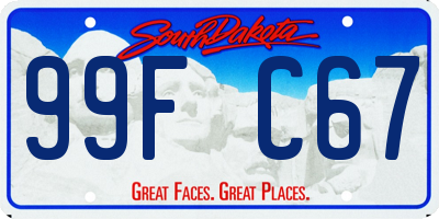 SD license plate 99FC67