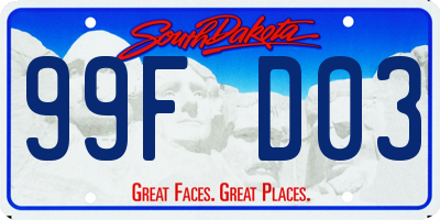 SD license plate 99FD03