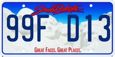 SD license plate 99FD13