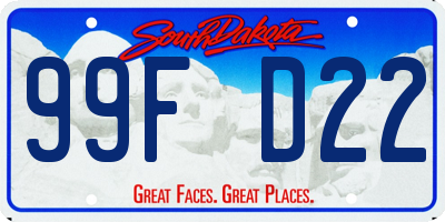 SD license plate 99FD22