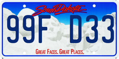 SD license plate 99FD33