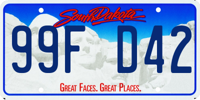 SD license plate 99FD42