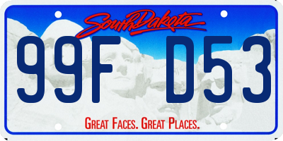 SD license plate 99FD53