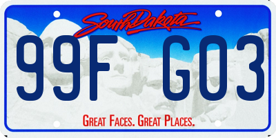 SD license plate 99FG03