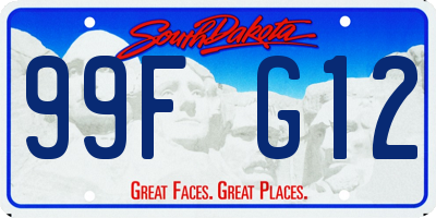 SD license plate 99FG12