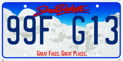 SD license plate 99FG13
