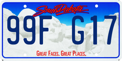 SD license plate 99FG17