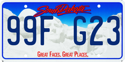 SD license plate 99FG23