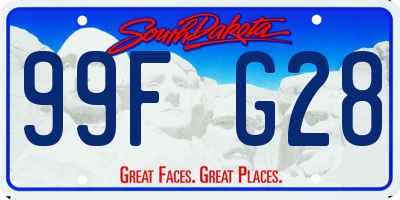 SD license plate 99FG28