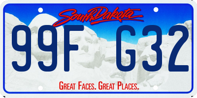 SD license plate 99FG32