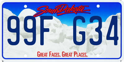 SD license plate 99FG34