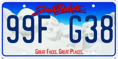 SD license plate 99FG38