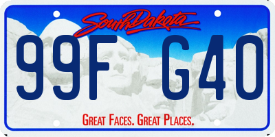 SD license plate 99FG40