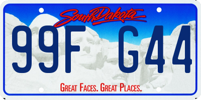 SD license plate 99FG44