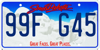 SD license plate 99FG45