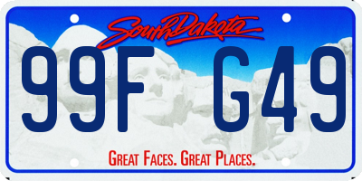 SD license plate 99FG49