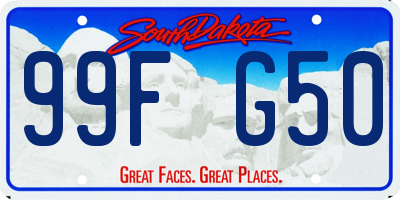 SD license plate 99FG50
