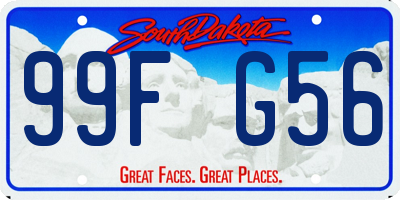 SD license plate 99FG56