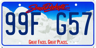 SD license plate 99FG57