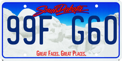SD license plate 99FG60