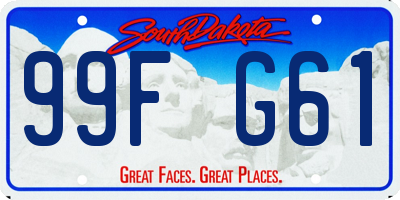 SD license plate 99FG61