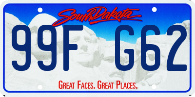 SD license plate 99FG62