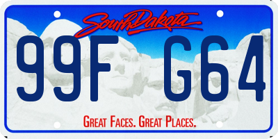 SD license plate 99FG64