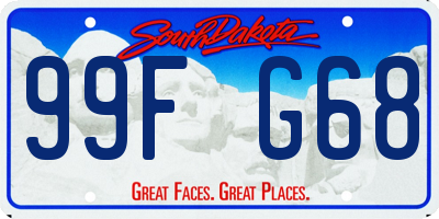 SD license plate 99FG68