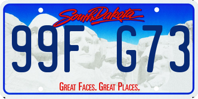 SD license plate 99FG73