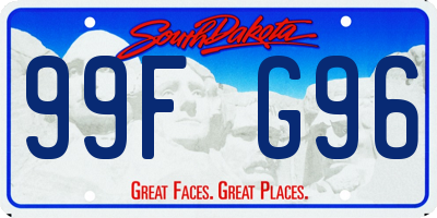 SD license plate 99FG96