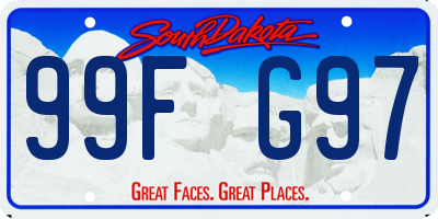 SD license plate 99FG97