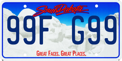 SD license plate 99FG99