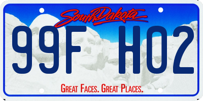 SD license plate 99FH02